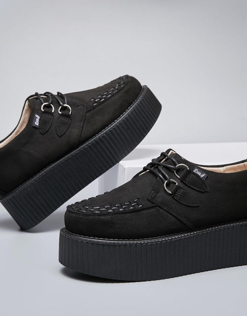 Load image into Gallery viewer, Women'S Handmade Suede Lace up Flat Platform Creepers Shoe
