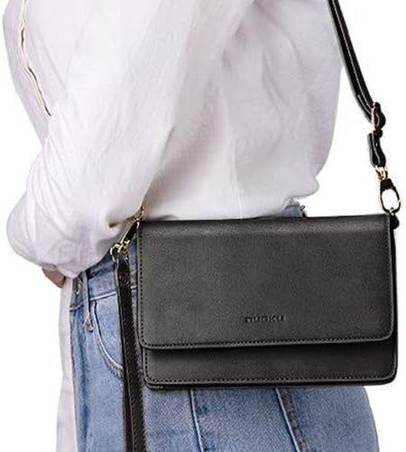 Women Small Crossbody Bag Cellphone Purse Wallet with RFID Card Slots 2 Straps Wristlet(Max 6.5'')