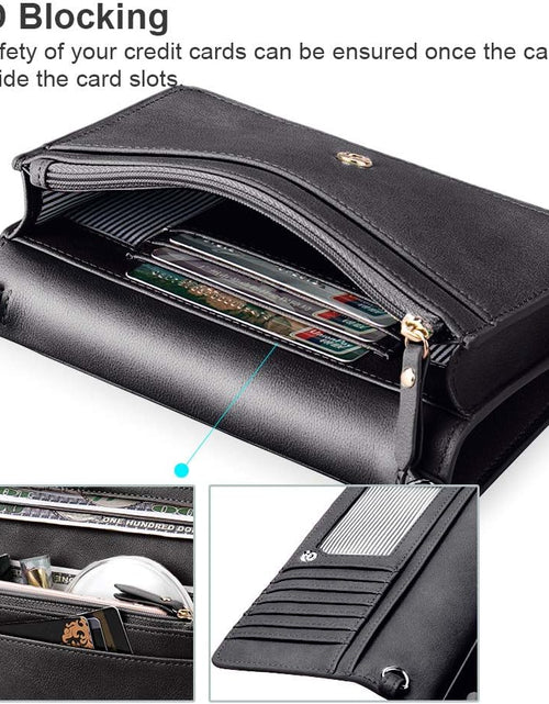 Load image into Gallery viewer, Women Small Crossbody Bag Cellphone Purse Wallet with RFID Card Slots 2 Straps Wristlet(Max 6.5'')
