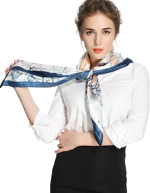 Load image into Gallery viewer, 35X35 Large Square Satin Hair Scarf for Women – Silk-Feel Head Wrap, Night Protection, Fashion Bandana &amp; Headscarf
