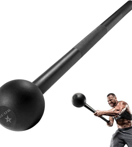 Steel Mace Bell for Strength Training, Support Full Body, Muscles, Shoulder, Grips & Forearms Workouts, Stretching 5, 7, 10, 15, 20, 25, 30 LB for Woman & Man