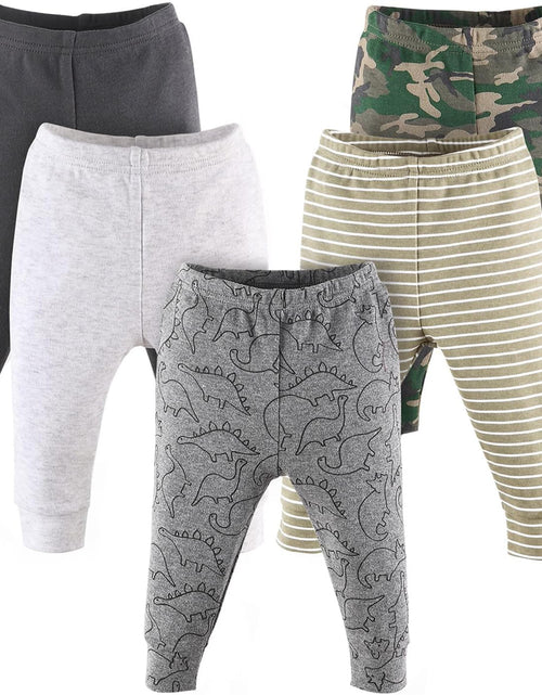 Load image into Gallery viewer, Baby Pants for Boys, 5 Pack Set, Camo Dinosaur, Newborn to 24 Month Sizes
