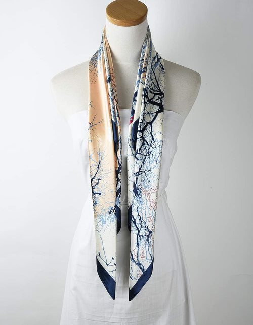 Load image into Gallery viewer, 35X35 Large Square Satin Hair Scarf for Women – Silk-Feel Head Wrap, Night Protection, Fashion Bandana &amp; Headscarf
