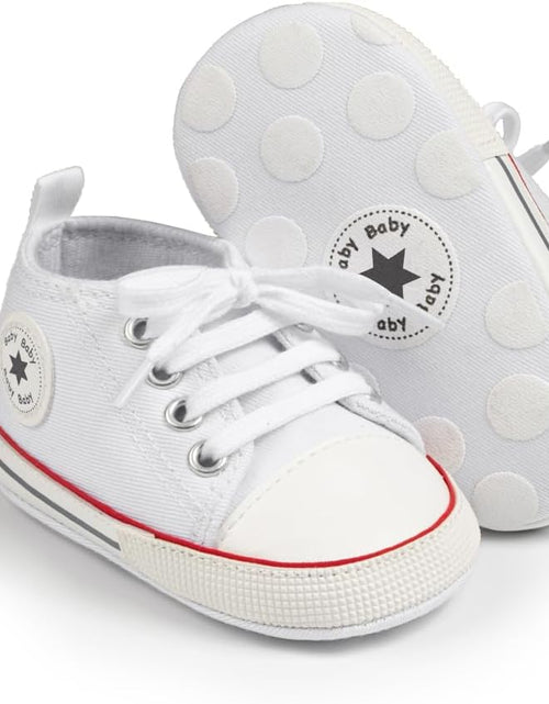 Load image into Gallery viewer, Unisex Baby Boy Girl Canvas Sneaker Soft Sole Ankle Infant First Walkers Crib Shoe
