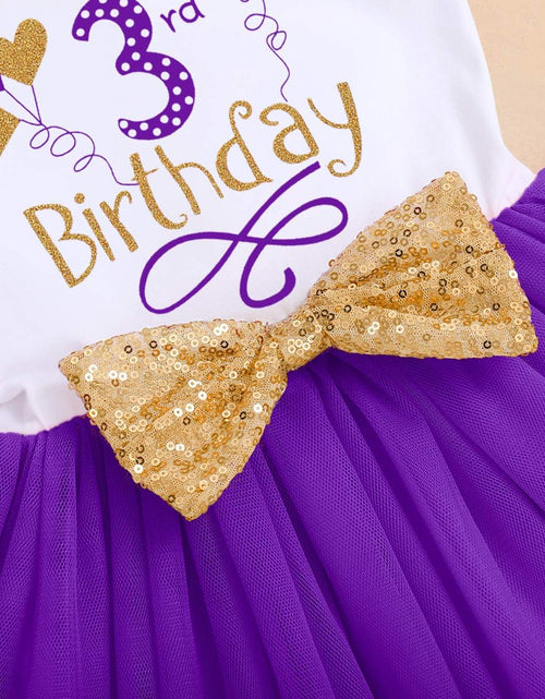 Load image into Gallery viewer, Baby Girls Newborn It'S My 1St/2Nd Birthday Cake Smash Shinny Printed Sequin Bow Tutu Princess Dress
