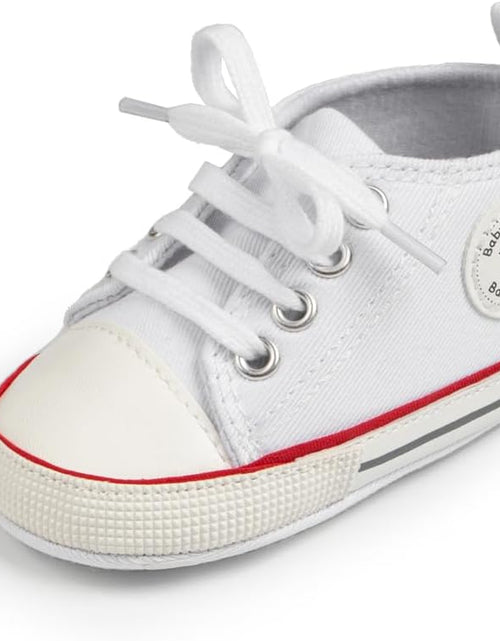 Load image into Gallery viewer, Unisex Baby Boy Girl Canvas Sneaker Soft Sole Ankle Infant First Walkers Crib Shoe
