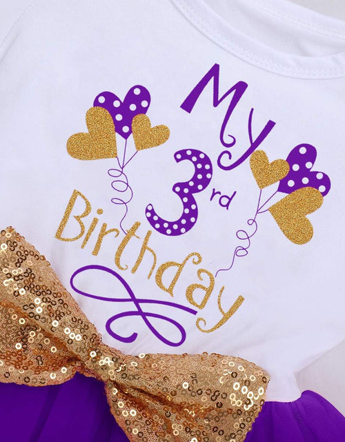 Load image into Gallery viewer, Baby Girls Newborn It'S My 1St/2Nd Birthday Cake Smash Shinny Printed Sequin Bow Tutu Princess Dress
