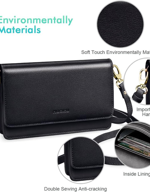 Load image into Gallery viewer, Women Small Crossbody Bag Cellphone Purse Wallet with RFID Card Slots 2 Straps Wristlet(Max 6.5'')
